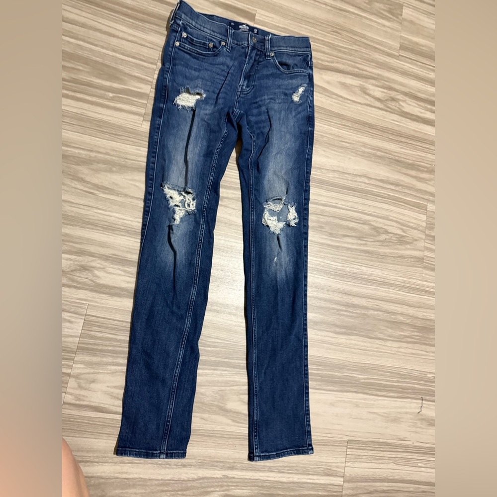 Hollister Women's Skinny Jeans - Dark Blue